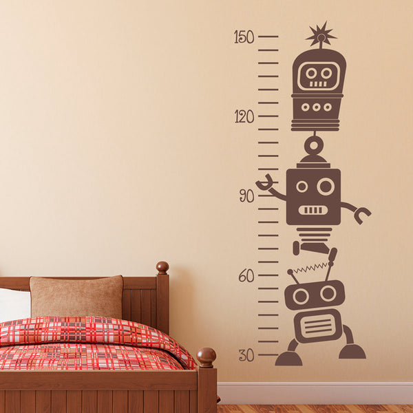 Robot Growth Chart Vinyl Wall Decals