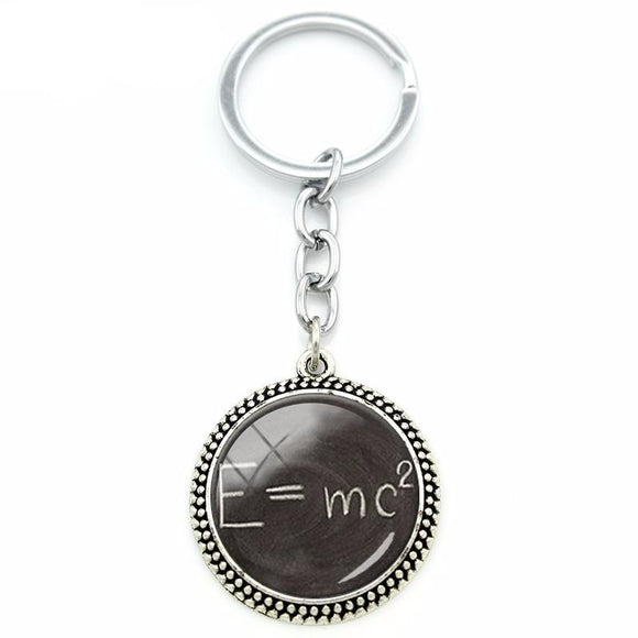 Retro Albert Einstein Equation Key Chain